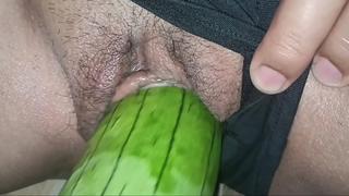 Her wet creamy pussy swallows his big fat cock