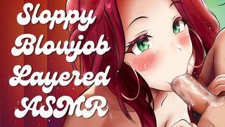 Layered Erotic ASMR Blowjob, Deepthroat and Dirty Talk by a Submissive Slut